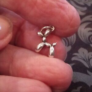 Sterling silver ballon dog charm